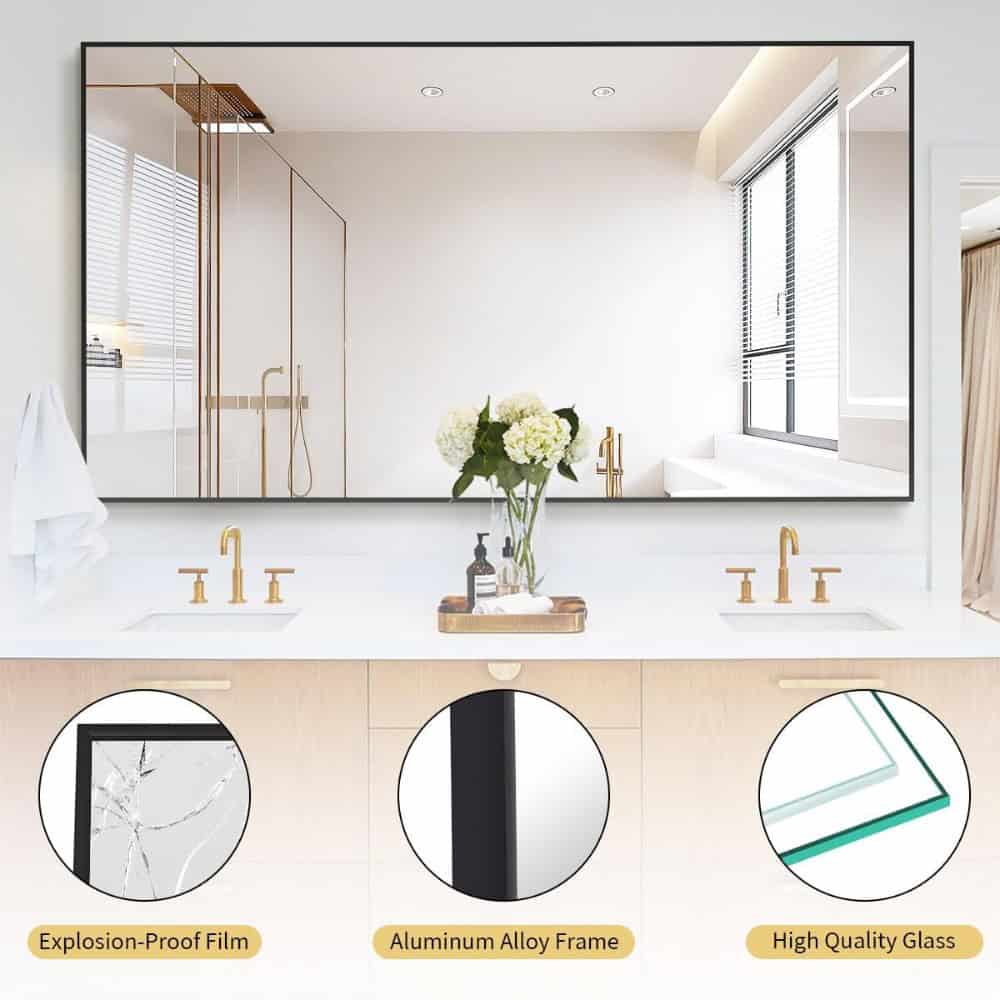 Shower reflection with modern design, featuring high-quality glass, aluminum alloy frame, and explosion-proof film for safety at Monalisa Medical Store.