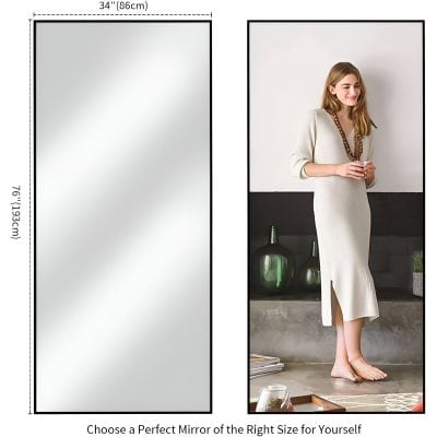 Clear full-length mirror for bedroom or living room, 86cm x 193cm, high-quality reflective surface for home decor and personal grooming, from Monalisa Store.