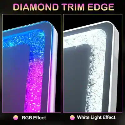 Bright illuminated diamond trim edges with RGB and white light effects for modern decor at Monalisa Store, perfect for enhancing aesthetic appeal and lighting design.