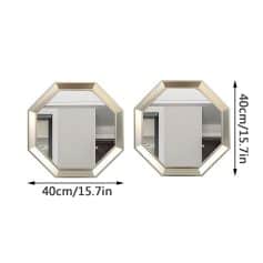 Mini hexagon wall mirrors for home decor, 40cm x 40cm, modern fashion design, ideal for salons, bedrooms, and living rooms, enhances space and style.