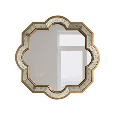 Elegant decorative mirror with gold and marble accents, perfect for enhancing interior spaces and adding a touch of luxury to your home decor.