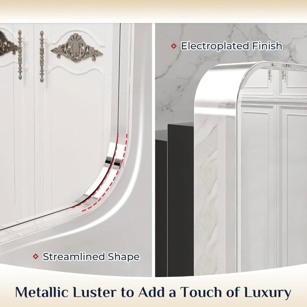 Metallic luxury finish for modern cabinets and furniture, featuring streamlined shape and electroplated surface for a touch of elegance, ideal for upscale interior decor.