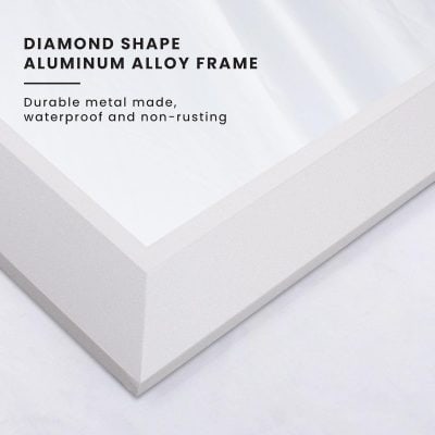 High-quality white aluminum alloy photo frame, durable, waterproof, rust-resistant, perfect for displaying artwork, photos, or certificates, suitable for professional and home decor.