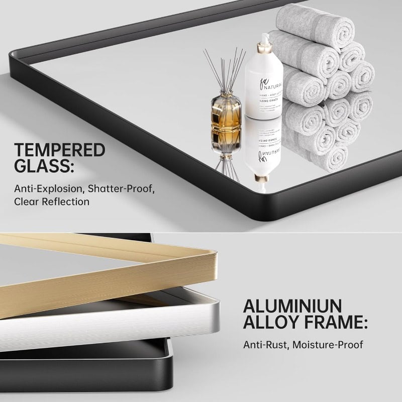 Durable tempered glass surface with clear reflection, perfect for beauty and health treatments at Monalisa Medical Store. Robust aluminum alloy frame for longevity and anti-rust protection.