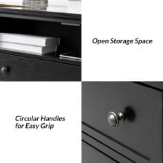 Open storage space for organized medical supplies and equipment in a modern clinical setting.