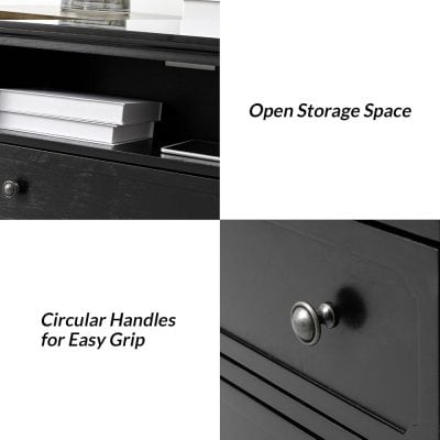 Open storage space for organized medical supplies and equipment in a modern clinical setting.