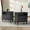 Classic black bedside tables with drawers and open shelf, perfect for bedroom decor and storage, featured in Monalisa Medical store.