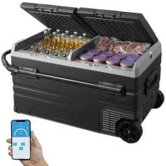Cold storage solution for medical supplies and beverages with app control and adjustable temperature settings.