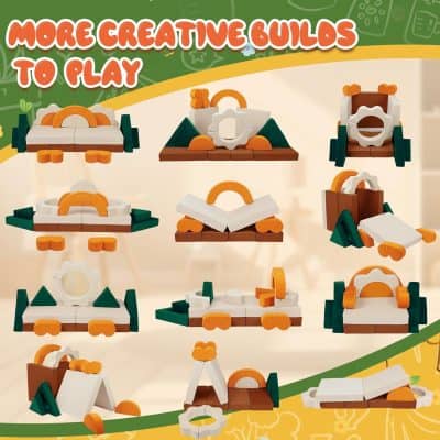Lego creative building blocks for kids, educational toy sets, colorful interlocking pieces for imaginative play, perfect for developing fine motor skills and creativity, displayed in a variety of structures.