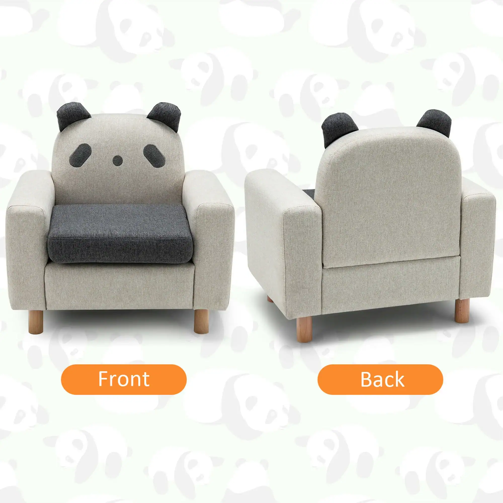 Panda-themed children's armchair, modern baby recliner with cute panda design, comfortable nursery furniture for kids room decor, Monalisa Store opt for stylish, playful nursery seating options.