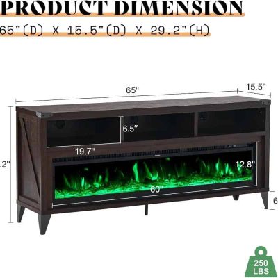 Sleek modern electric fireplace tv stand with ample storage, wood finish, and stylish design for living rooms and entertainment spaces. Perfect for adding warmth and ambiance.