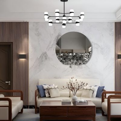 Modern interior of Monalisa Medical Store with elegant furniture, contemporary lighting, and stylish decor highlighting healthcare clinic ambiance suitable for optometry services and eye care.