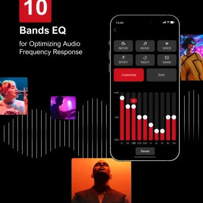 10 Bands EQ for optimal audio frequency response adjustment on mobile devices. Customize sound profiles for music, movies, gaming, and more with an easy-to-use interface. Enhance your listening experience.