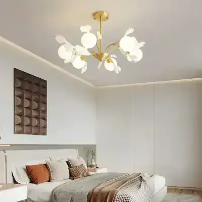 Modern bedroom with elegant lighting, neutral color palette, and stylish decor, perfect for luxury accommodations and comfortable living.