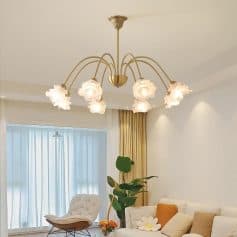 Elegant modern chandelier with floral design for stylish living room lighting, Monalisa Store home decor, luxury lighting fixture, chic ceiling light, decorative internal lighting solution, high-quality illumination.
