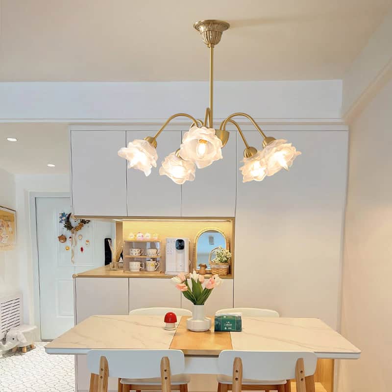 Deluxe kitchen and dining area with modern lighting and elegant decor, perfect for family meals and gatherings.