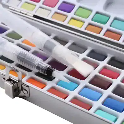 Colorful water-based temporary tattoo ink set for professional use in saline or water transfer tattoo applications.