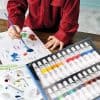 Vibrant acrylic paint set for art projects, featuring diverse colors for creative expression, ideal for artists and hobbyists.