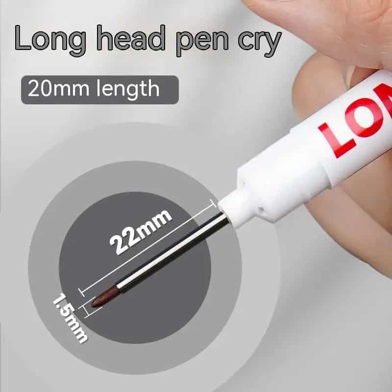 Fine tip long head pen for precise cosmetic and medical use, 22mm length with 1.5mm tip, designed for accurate application and detail work.