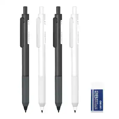 Black and white digital pen stylus with replaceable ink eraser for electronic and optometric use, displayed with an eraser tip and sleek design.