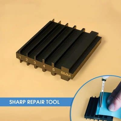Precision measurement tool for dental repairs and restorations, featuring a 6mm scale for accurate sizing in dental clinics and laboratories.