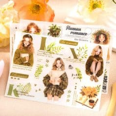 Delicate girl-themed sticker sheet featuring romantic and floral designs, perfect for creative craft projects and decoration.