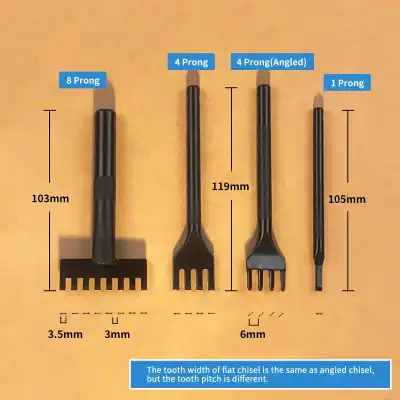 Precision dental instrument set with various prongs for dental procedures at Monalisa Store. Including different sizes: 8 prong, 4 prong, angled 4 prong, and 1 prong, designed for accuracy.