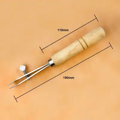 Precision woodworking carving tool with a wooden handle, 110mm length, ideal for detailed craftsmanship and furniture engraving. Suitable for professional and hobbyist woodworkers.