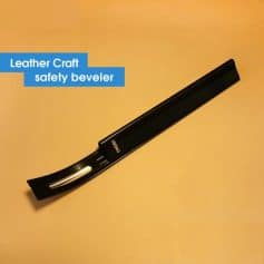 Leather craft safety bever, elegant black leather strap with a sleek design and metallic clip, perfect for crafts or accessorizing. Ideal for DIY projects, fashion, or customized leather goods.