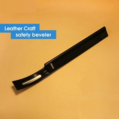 Leather craft safety bever, elegant black leather strap with a sleek design and metallic clip, perfect for crafts or accessorizing. Ideal for DIY projects, fashion, or customized leather goods.