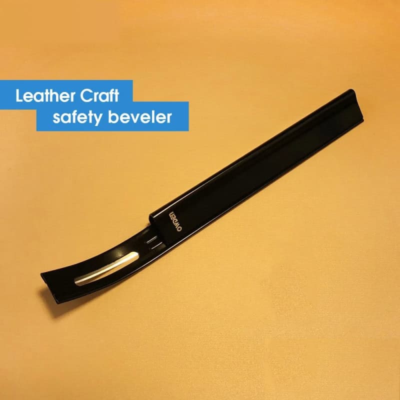 Leather craft safety bever, elegant black leather strap with a sleek design and metallic clip, perfect for crafts or accessorizing. Ideal for DIY projects, fashion, or customized leather goods.