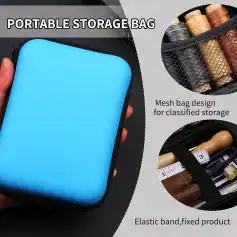 Portable medical storage bag for organizing medical tools and supplies, featuring mesh compartments, elastic band, and compact design for easy transport and classification.