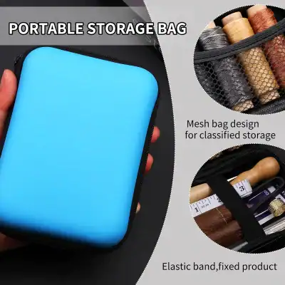 Portable medical storage bag for organizing medical tools and supplies, featuring mesh compartments, elastic band, and compact design for easy transport and classification.