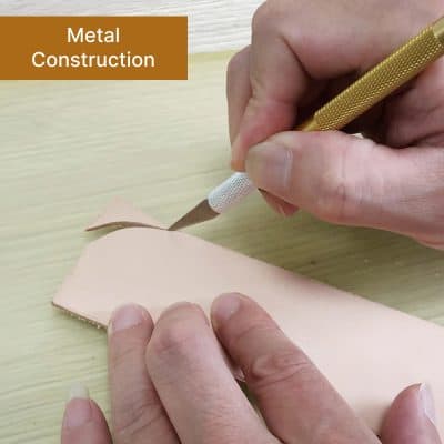 Metal construction tool used for precision work on lightweight materials, ideal for crafting and detailed jewelry repairs.
