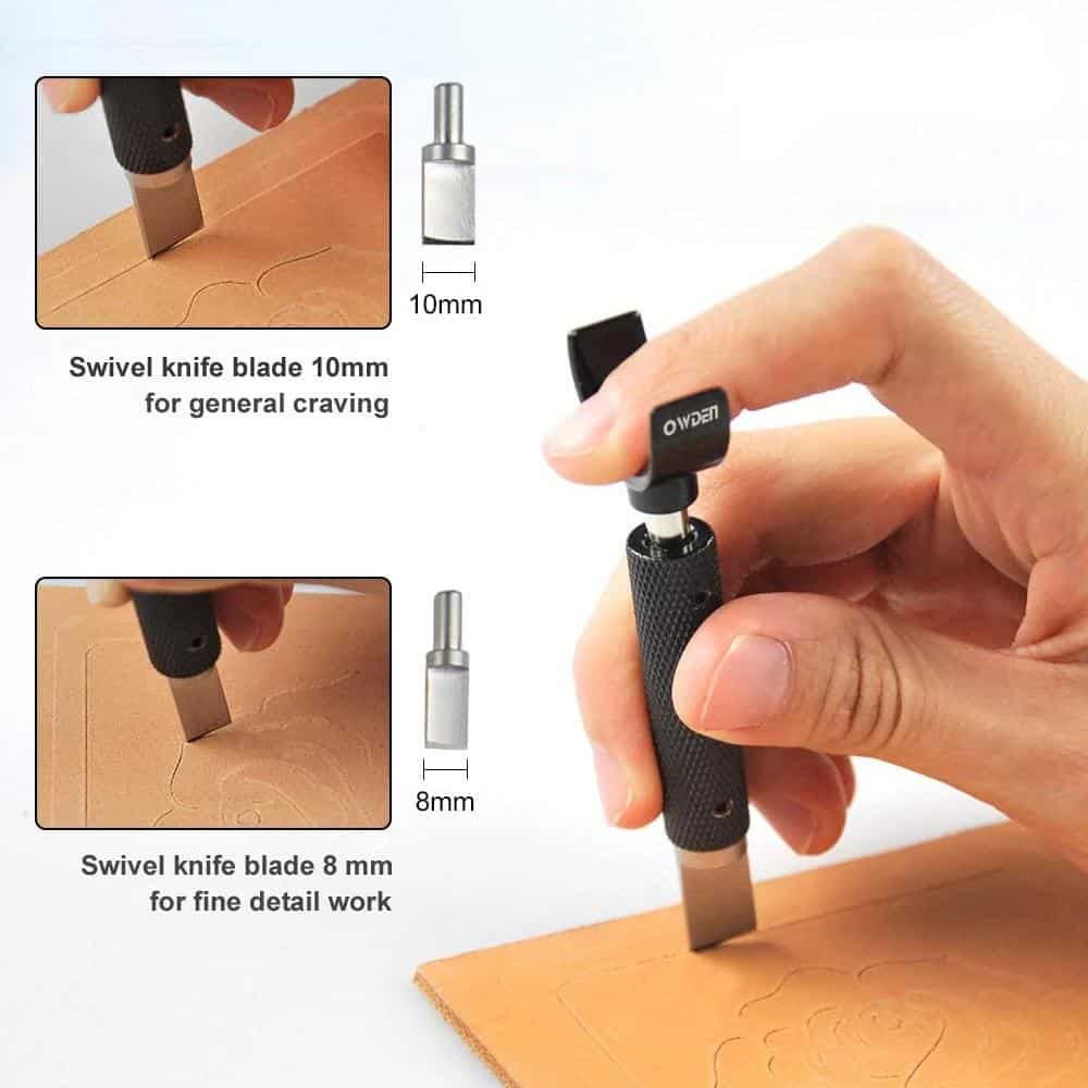 Precision rotary tool with interchangeable swivel knife blades for detailed carving and craftwork. Ideal for woodworking, leather engraving, and jewelry making at Monalisa Store.