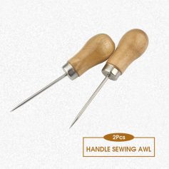 Handle sewing awl with wooden handle for leathercraft and upholstery, perfect for sewing thick materials, sturdy and durable sewing tool, essential for tailoring and crafting projects.