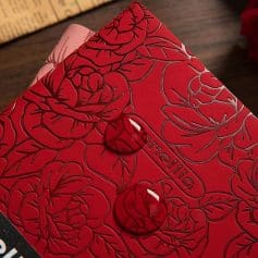 Red floral pattern packaging box with 