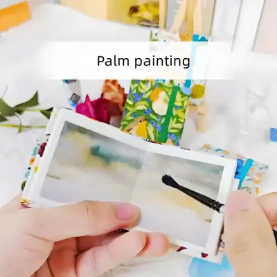 Vibrant palm painting with colorful bird motifs, showcasing artistic craftsmanship and creative design at Monalisa Store. Perfect for art enthusiasts and home decor lovers seeking unique wall art.