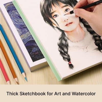 High-quality Monalisa Store thick sketchbook ideal for art and watercolor projects, featuring durable pages perfect for professional artists and beginners seeking excellent results.