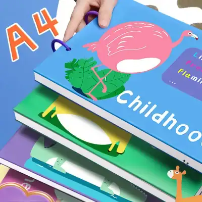 Colorful children's educational books about animals and nature, featuring playful illustrations suitable for early learning and reading development.