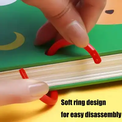 Bright red flexible book corner protectors with soft ring design for easy disassembly, ideal for children's books and home libraries, ensuring safe and convenient handling, colorful and durable content for Monalisa Store.