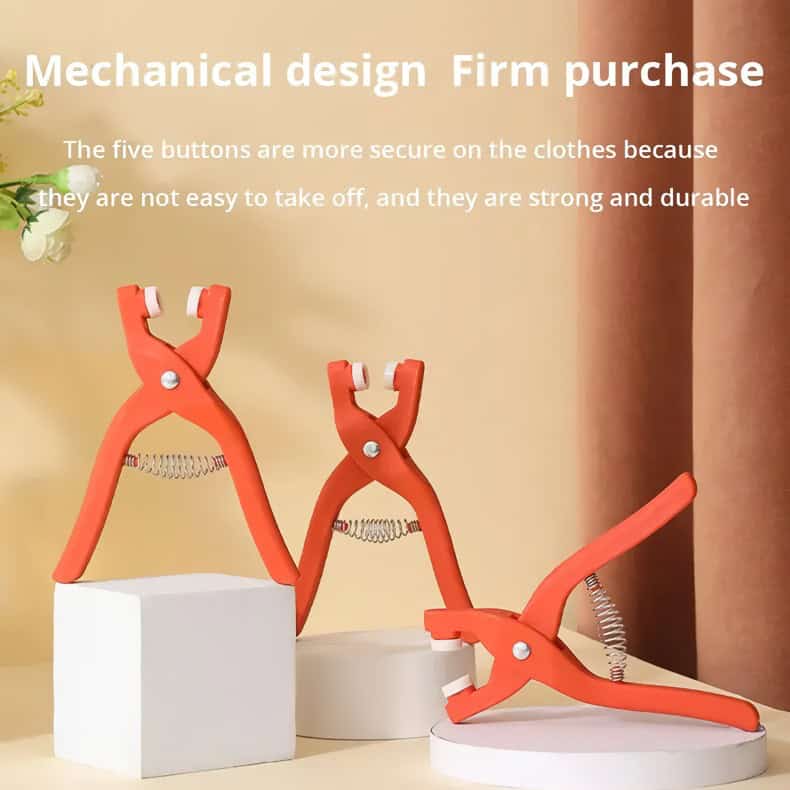 Red mechanical clothespins with spring mechanism for secure grip on clothes for laundry or drying, modern durable design, displayed on white platforms at Monalisa Medical Store.
