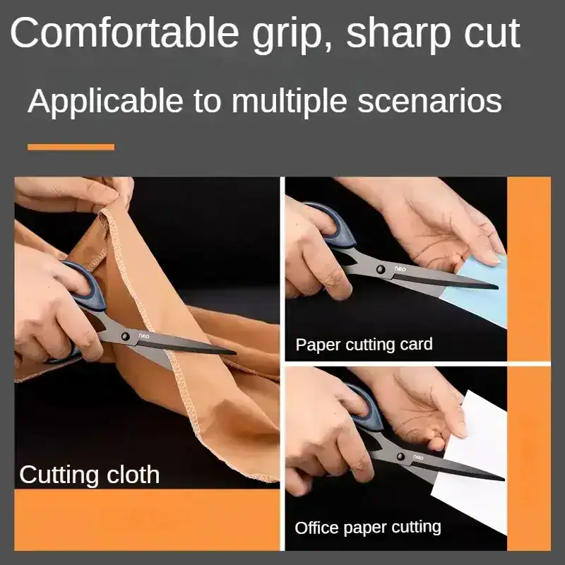 Precision scissors for fabric, paper, and office use for versatile cutting needs.