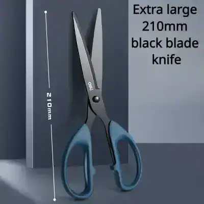 Extra large 210mm black blade scissors for precise hair cutting and styling.