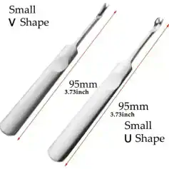 Small V Shape forceps for precise dental or medical procedures, measuring 95mm (3.73 inches), ideal for delicate tasks requiring accuracy.
