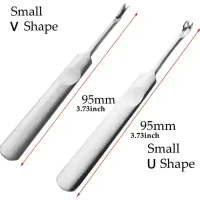 Small V Shape forceps for precise dental or medical procedures, measuring 95mm (3.73 inches), ideal for delicate tasks requiring accuracy.