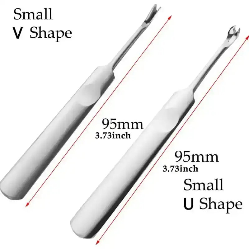 Small V Shape forceps for precise dental or medical procedures, measuring 95mm (3.73 inches), ideal for delicate tasks requiring accuracy.