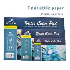 Watercolor artist paper pads for painting, featuring tearable watercolor paper, acid-free, water-resistant, ideal for professional and hobbyist artists on Monalisa Store.