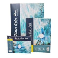 Elegant water color pad with artist-grade paper, acid-free, ideal for watercolor painting, featuring a soothing swan design on the cover, available in multiple sizes and suitable for artists and hobbyists.