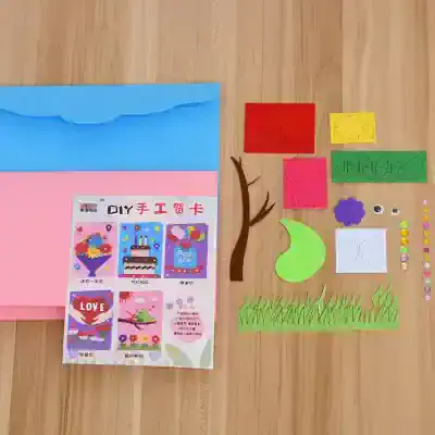 DIY paper card craft kit with colorful materials for kids and adults at Monalisa Store focused on opt.